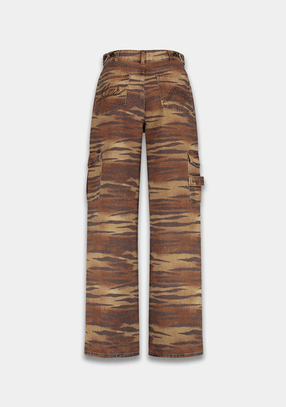Harper & Yve Stella tiger jeans bruin