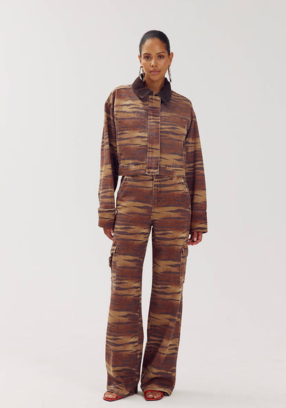 Harper & Yve Stella tiger jeans bruin