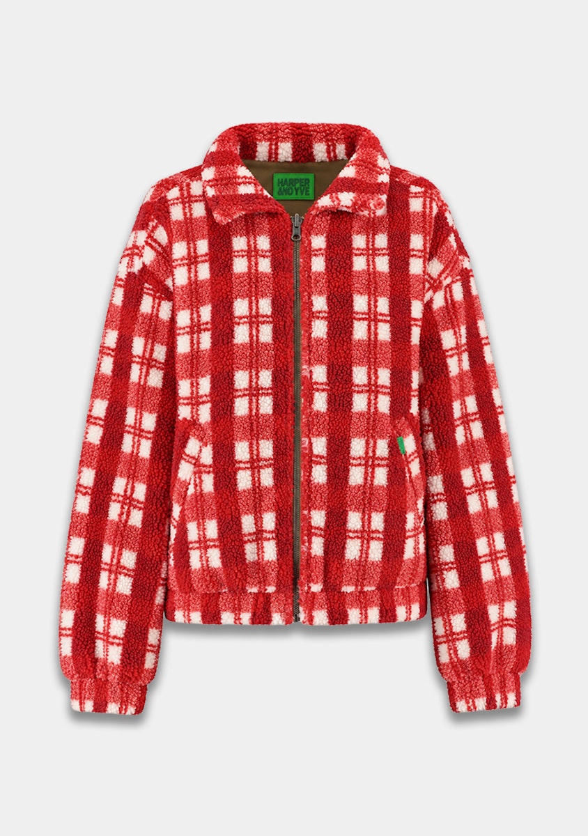 Harper & Yve Bertje jacket checkered khaki red