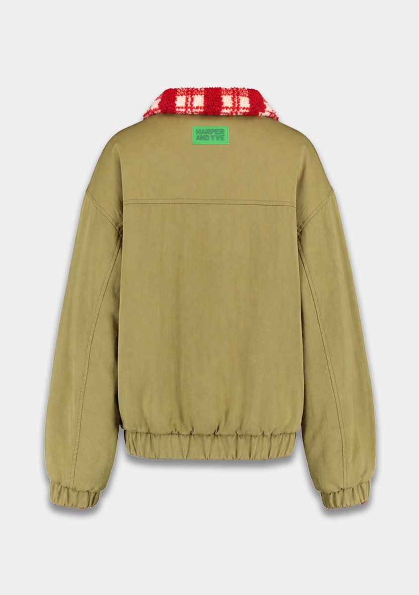 Harper & Yve Bertje jacket checkered khaki red
