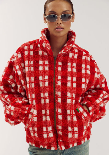 Harper & Yve Bertje jacket checkered khaki red