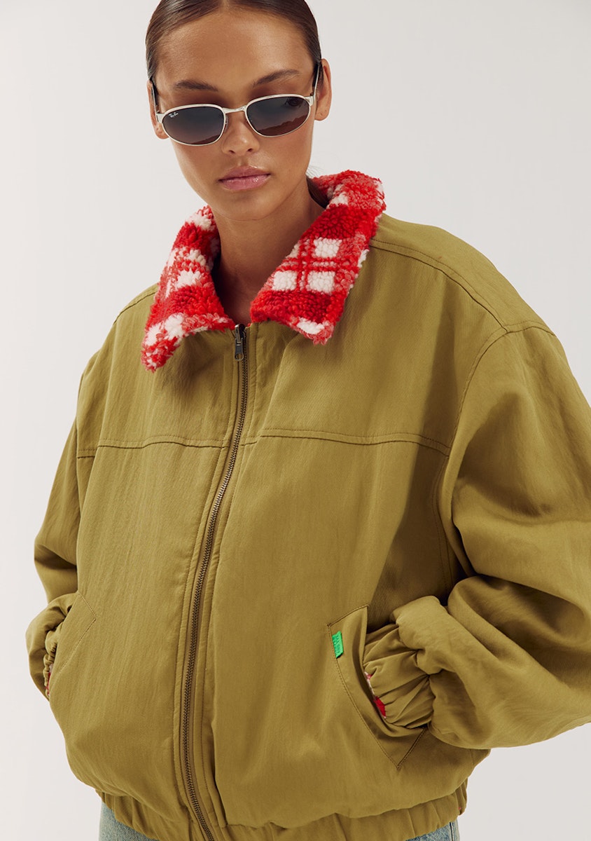 Harper & Yve Bertje jacket checkered khaki red