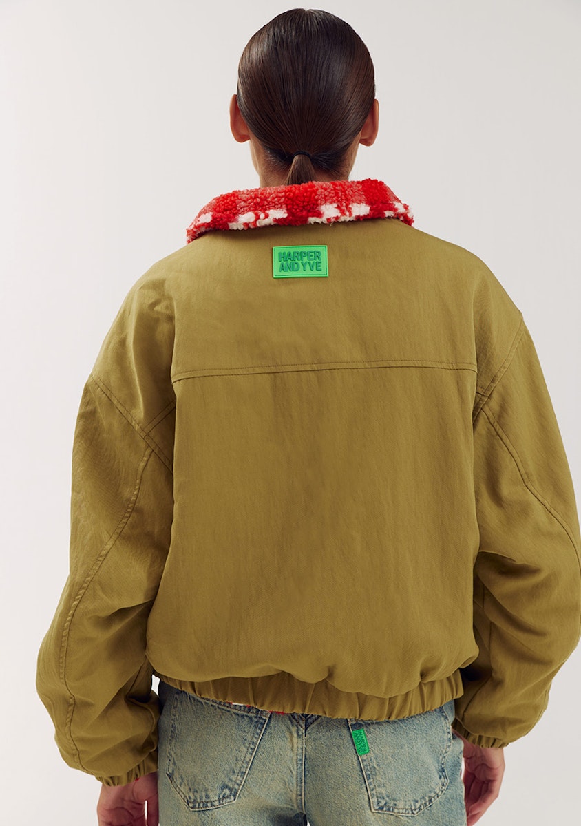 Harper & Yve Bertje jacket checkered khaki red