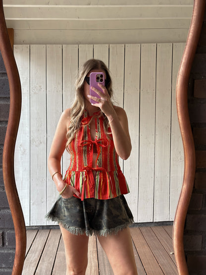 Harper & Yve Cindy Gilet stripes rood
