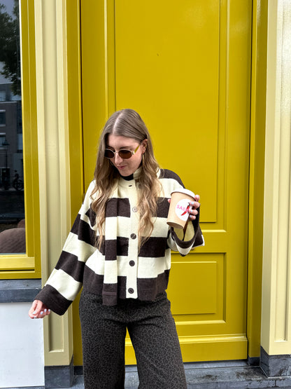 Harper & Yve Indy gestreepte cardigan met sjaal