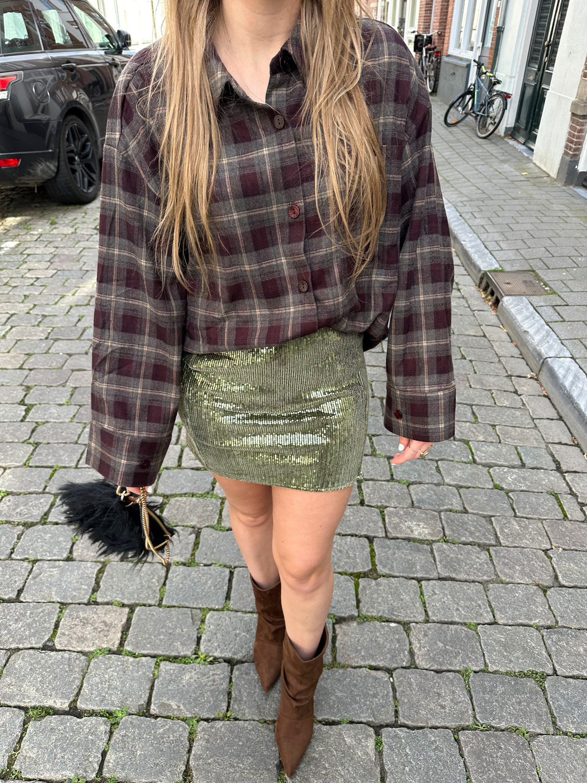 Harper & Yve Jella checkered oversized blouse