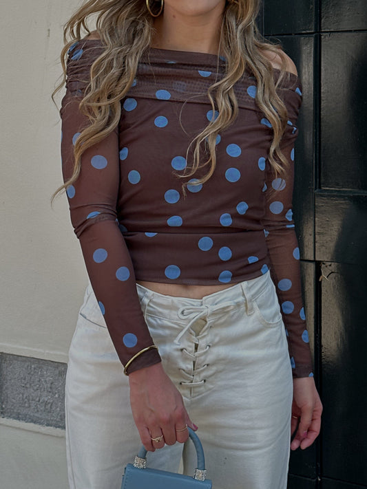 Harper & Yve Jenny off shoulder top polkadot
