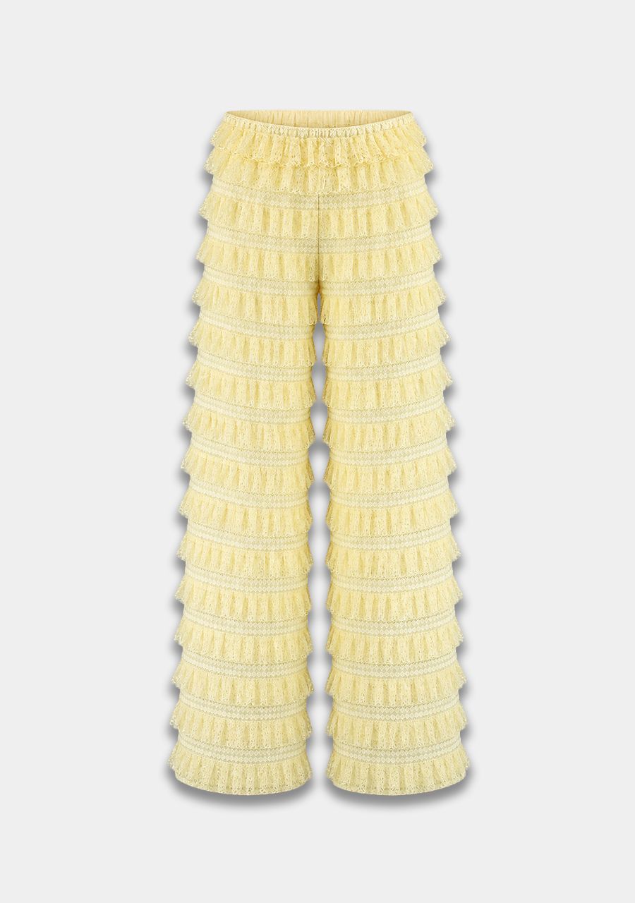 Harper & Yve LO ruffle pants almond oil