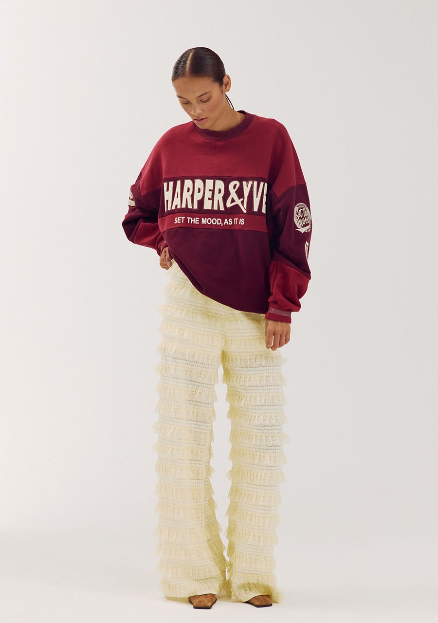 Harper & Yve LO ruffle pants almond oil