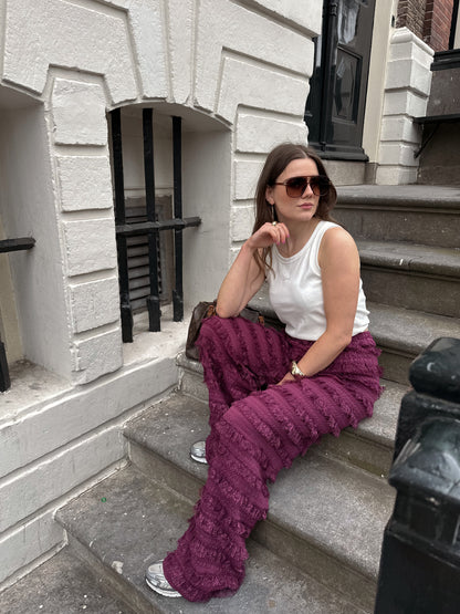 Harper & Yve LO ruffle pants paars