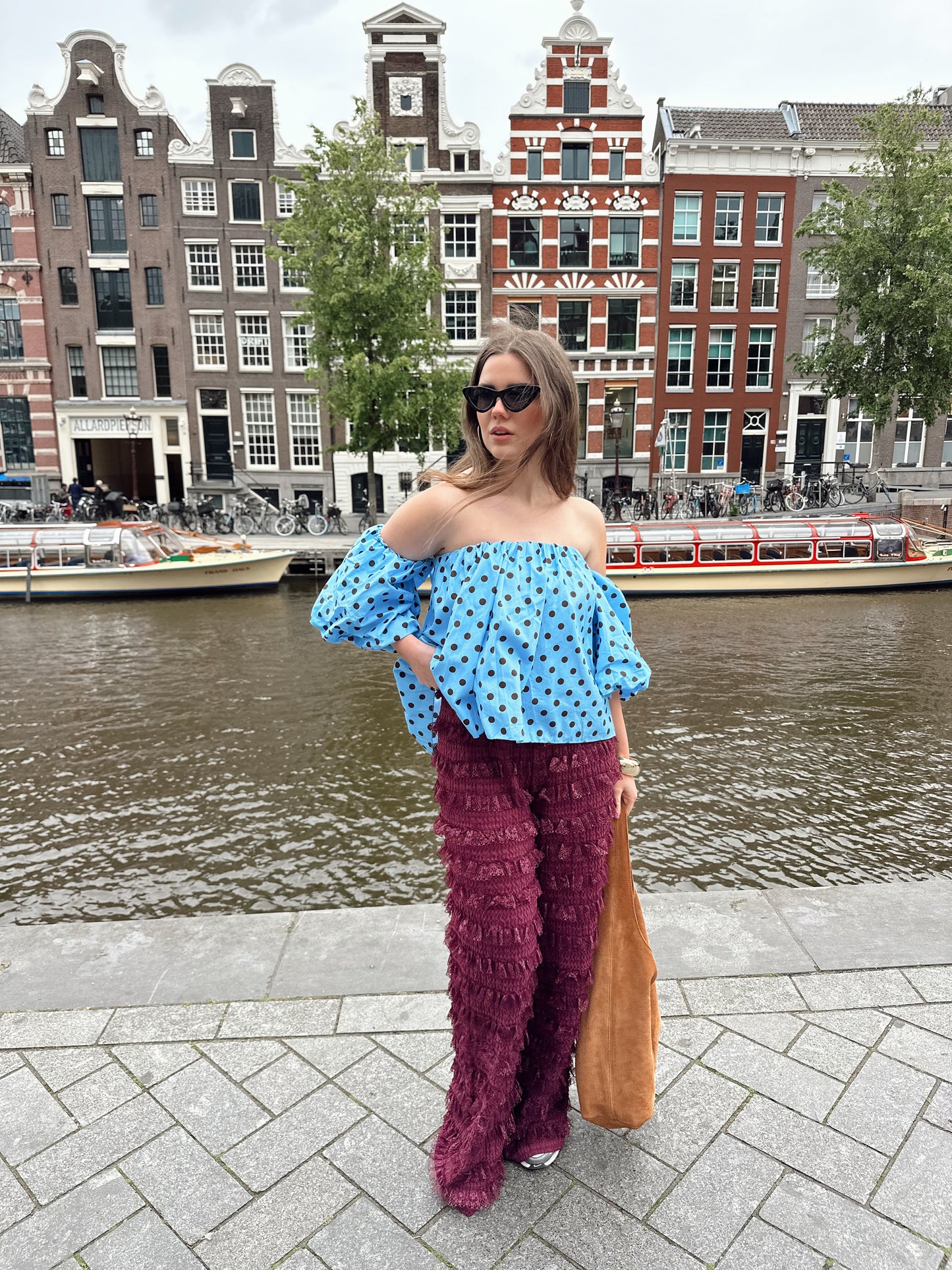 Harper & Yve LO ruffle pants paars