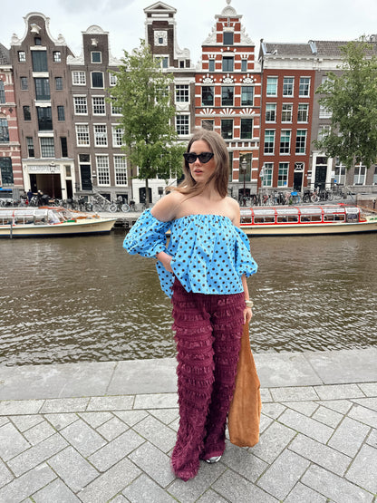 Harper & Yve LO ruffle pants paars