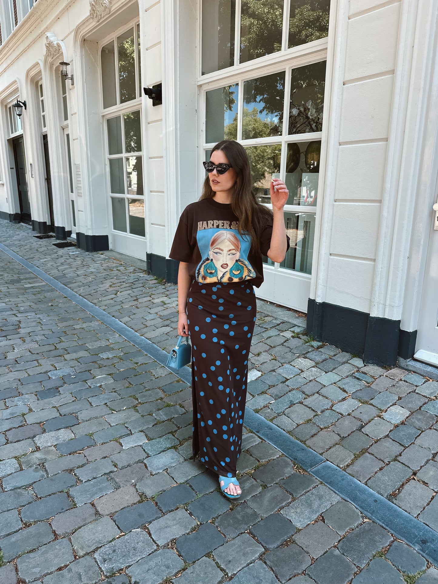 Harper & Yve Leny skirt polkadot bruin