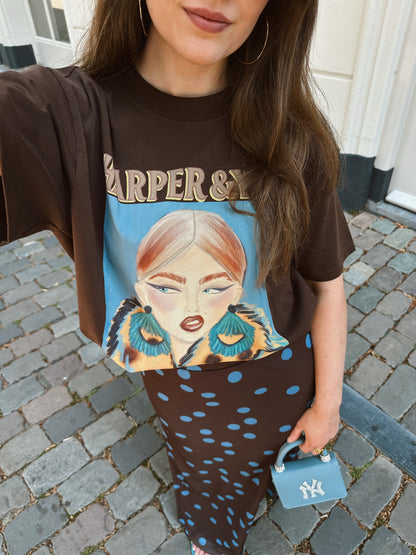 Harper & Yve Moody t-shirt bruin