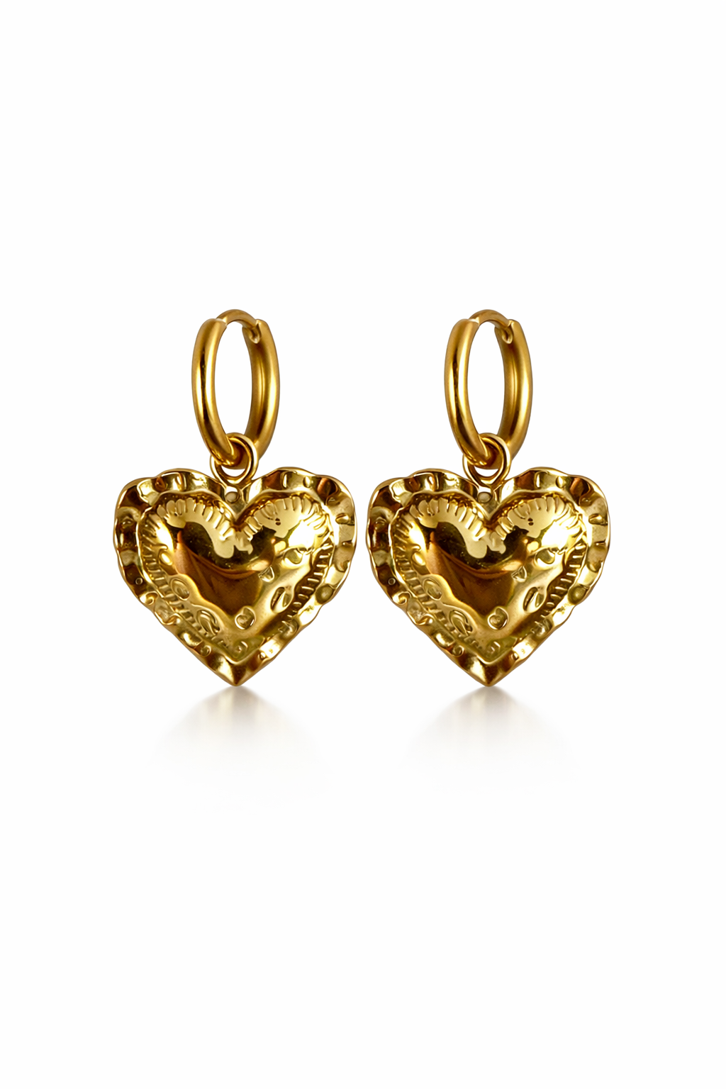 Hart oorbellen goud