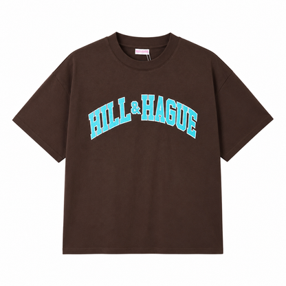 Hill&Hague Dakota T-shirt bruin met blauw