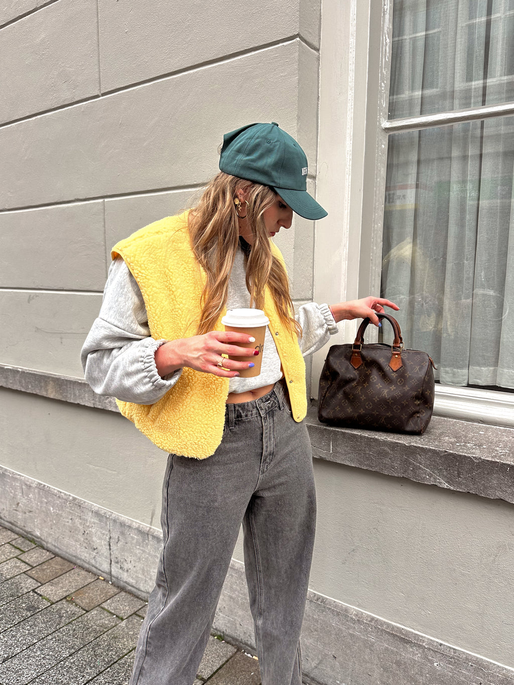 Jill teddy gilet yellow