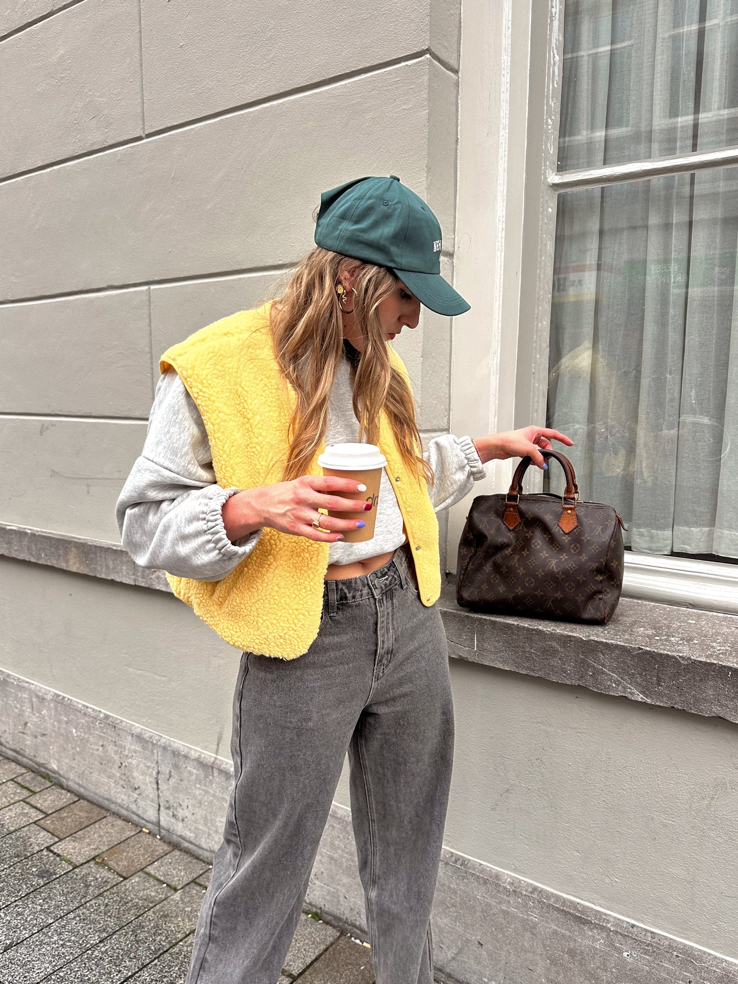 Jill teddy gilet yellow