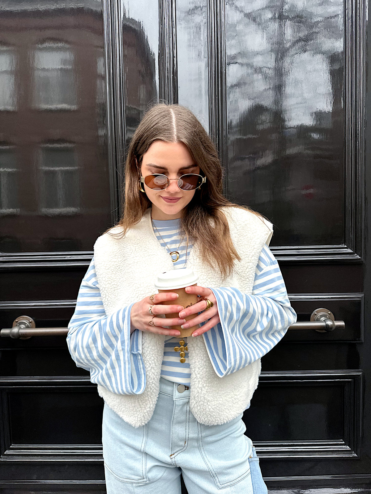 Jill teddy gilet off white