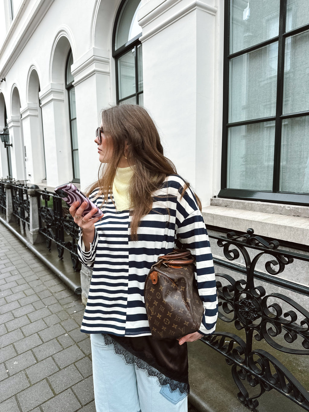 Amy gestreepte longsleeve blue