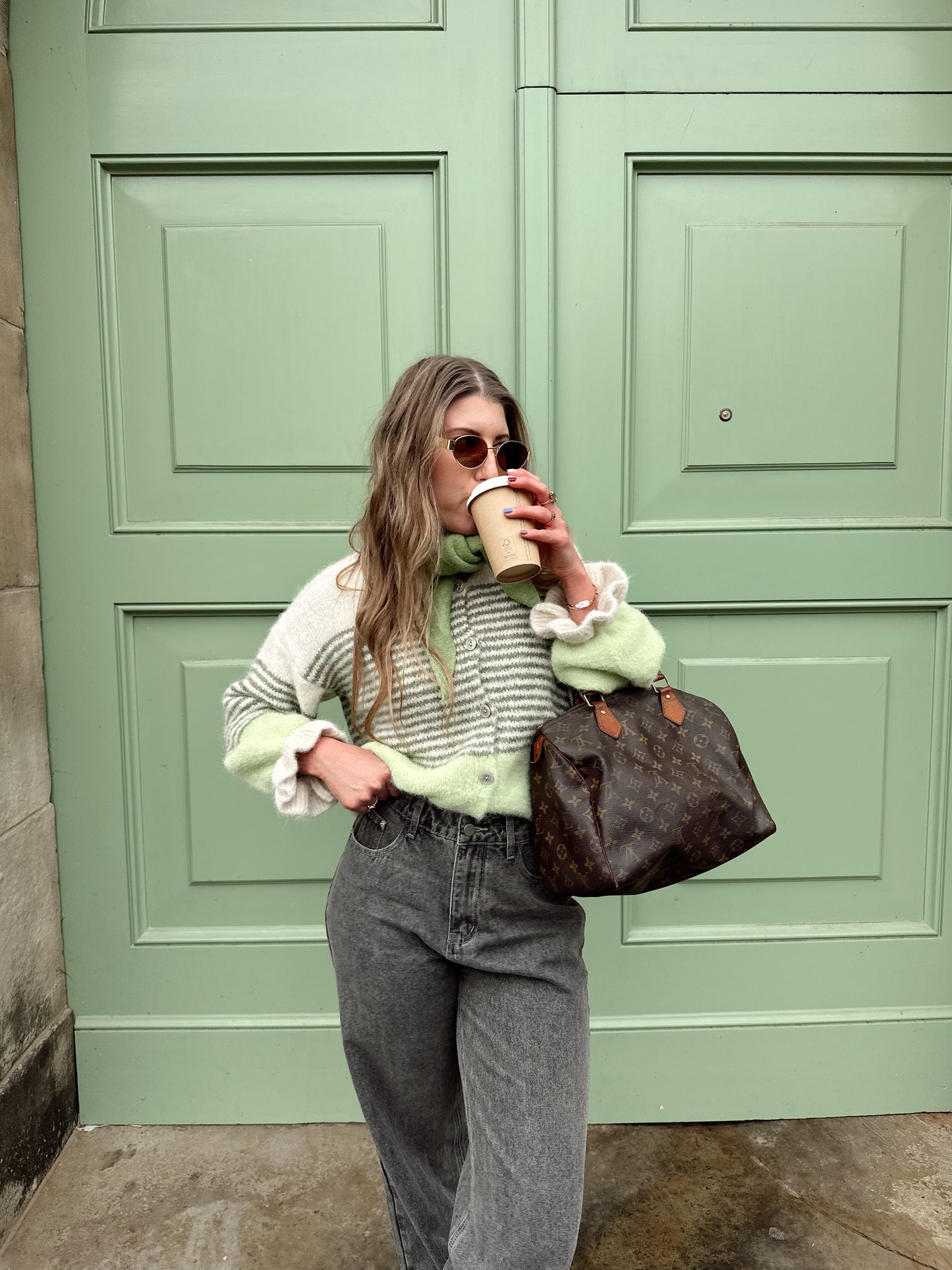 Lisa gestreept vest green