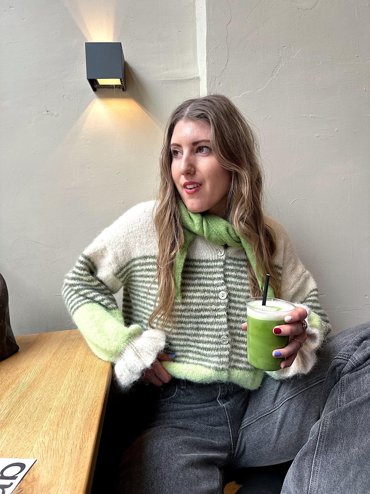 Lisa gestreept vest green
