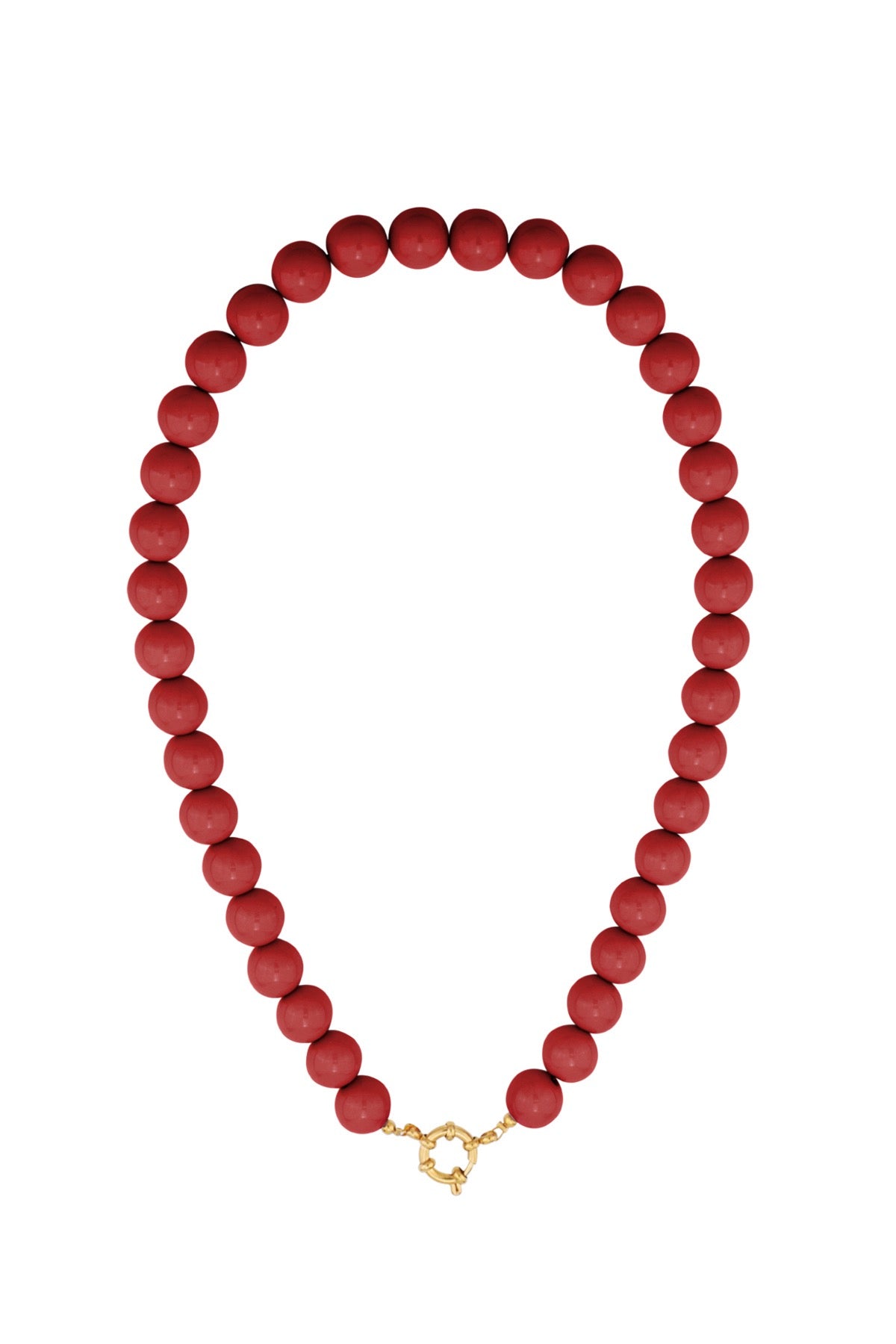 Color beads ketting rood
