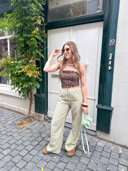 Chloe strapless polkadot top