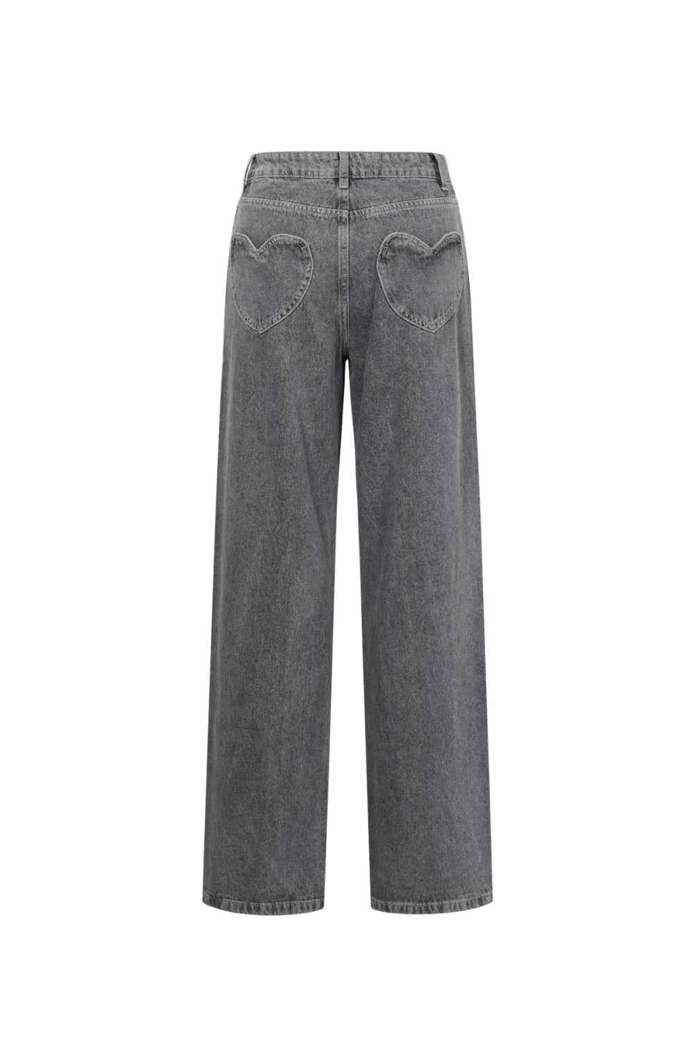 Amour straight leg jeans met hearts grey