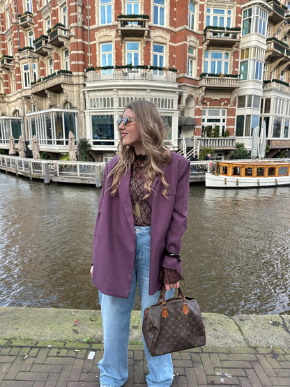 Boxy oversized blazer plum