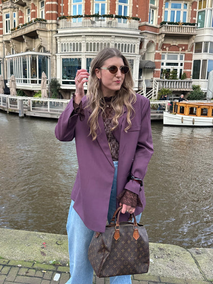 Boxy oversized blazer plum