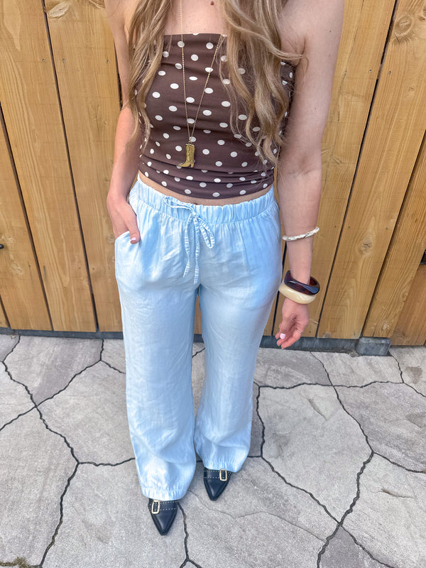 Chloe strapless polkadot top