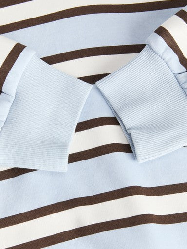 Paloma gestreepte longsleeve polo lichtblauw