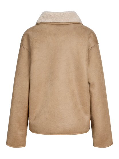 Sadie teddy reversible suede jacket camel