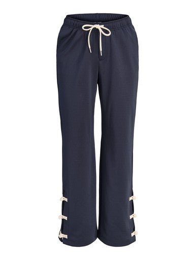 Sky Esme wide trackpants buttons navy