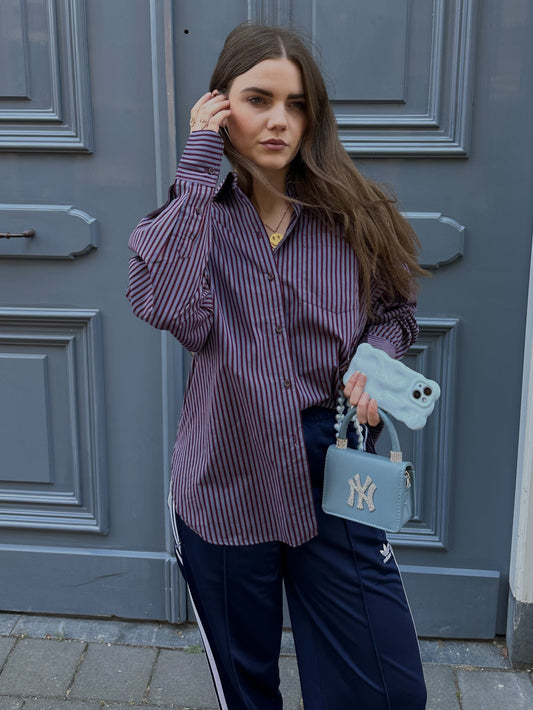 Jamie strepen blouse bordeaux