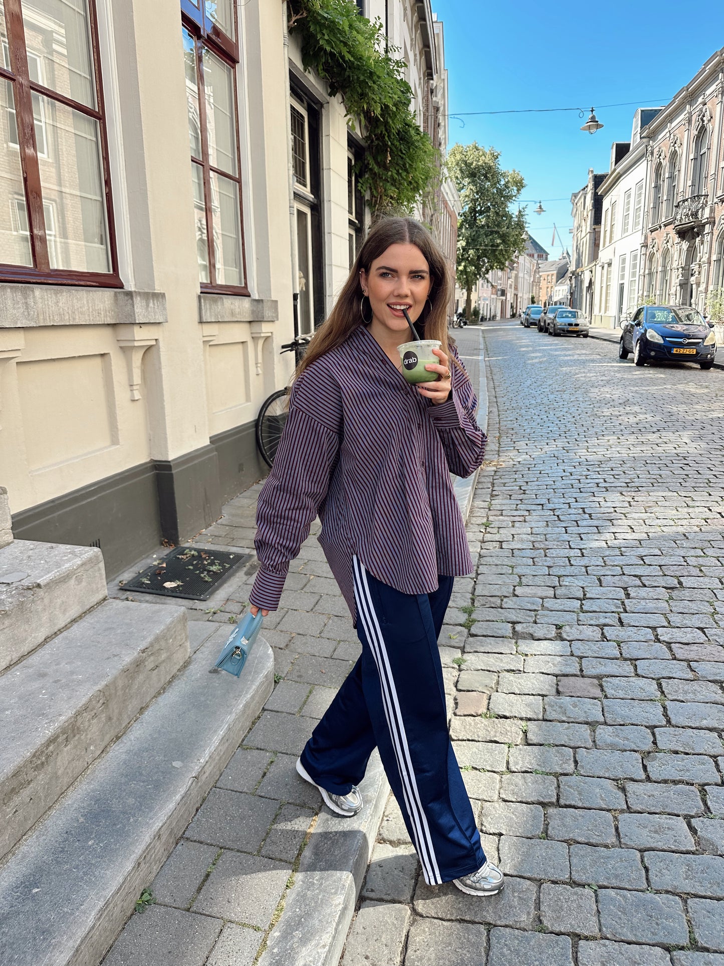 Jamie strepen blouse bordeaux