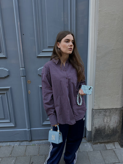 Jamie strepen blouse bordeaux