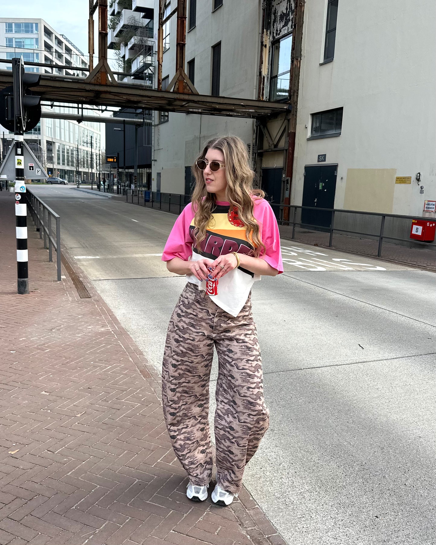 Kiki camo pants baggy balloon fit bruin