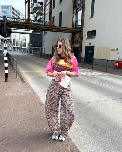 Kiki camo pants baggy balloon fit bruin