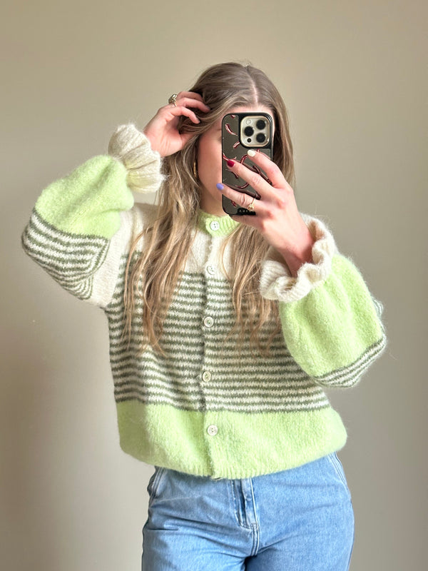 Lisa gestreept vest green