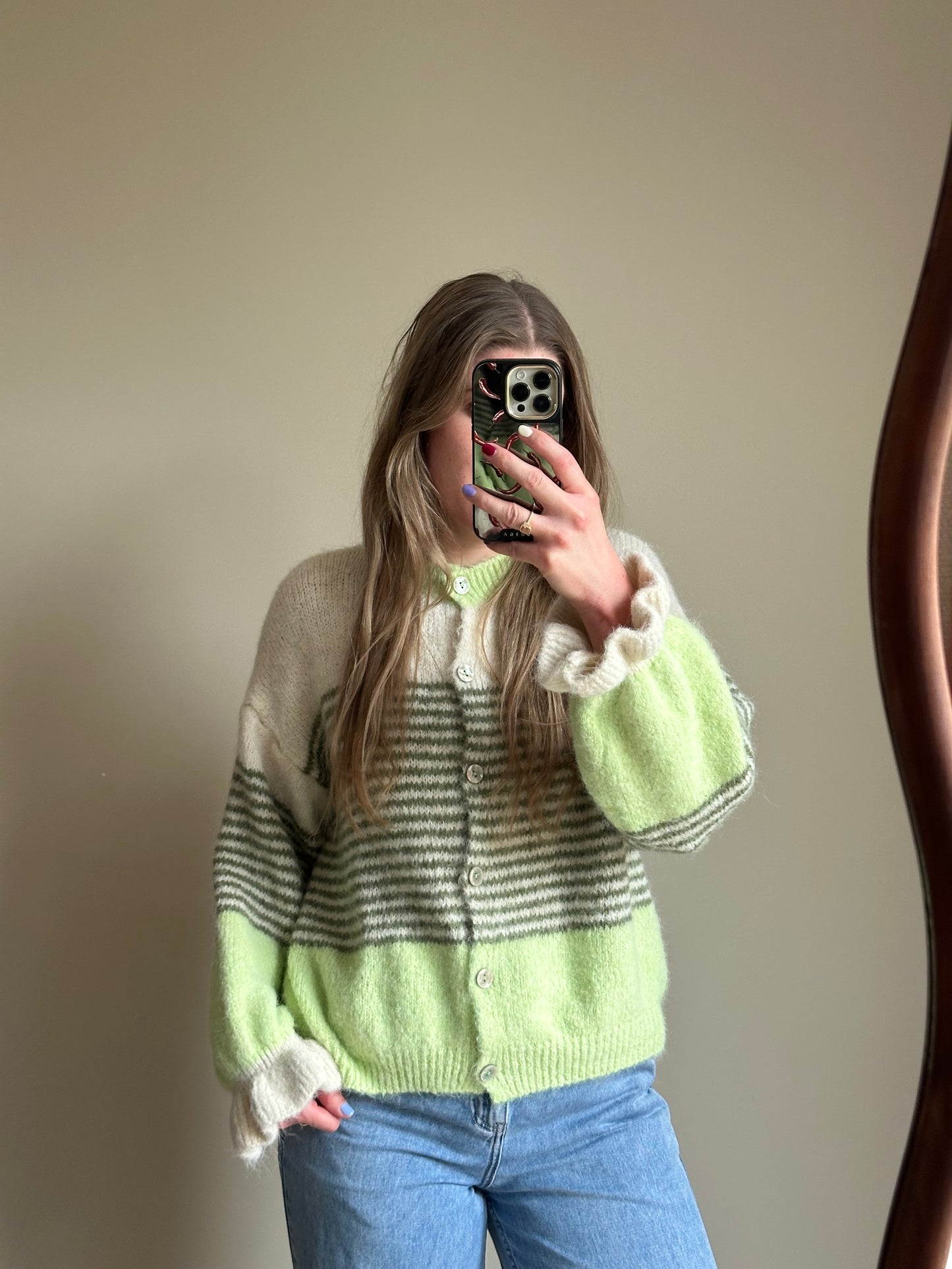 Lisa gestreept vest green