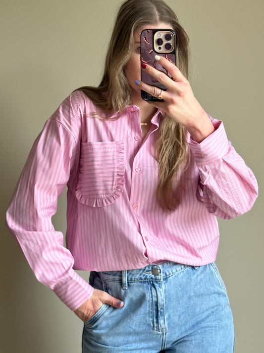 Lisan strepen blouse pink