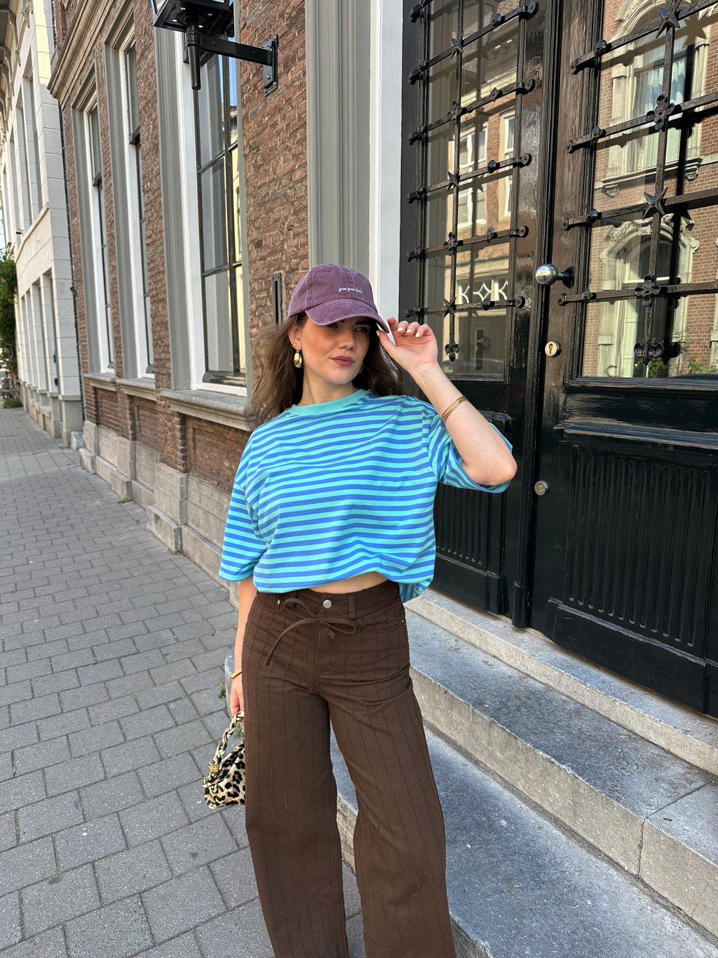Loes t-shirt met strepen blauw