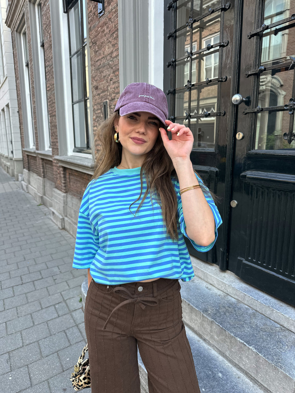 Loes t-shirt met strepen blauw