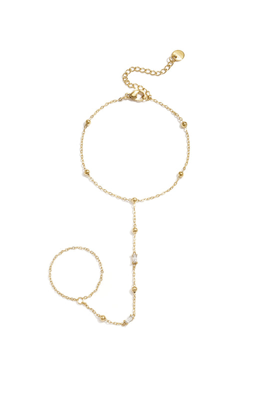 Love me hand chain armband gold