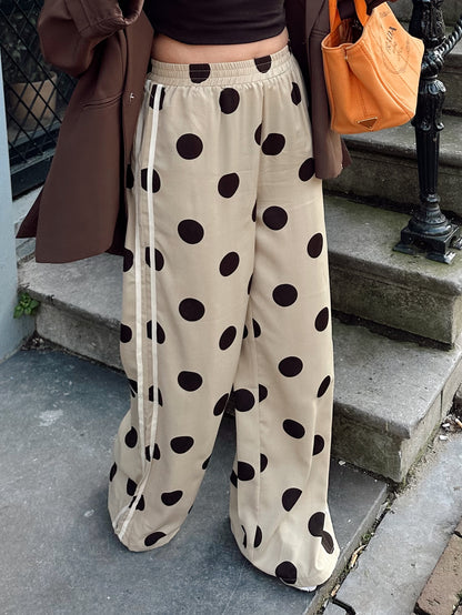 Lyla polkadot pantalon bruin