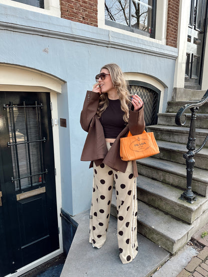 Lyla polkadot pantalon bruin