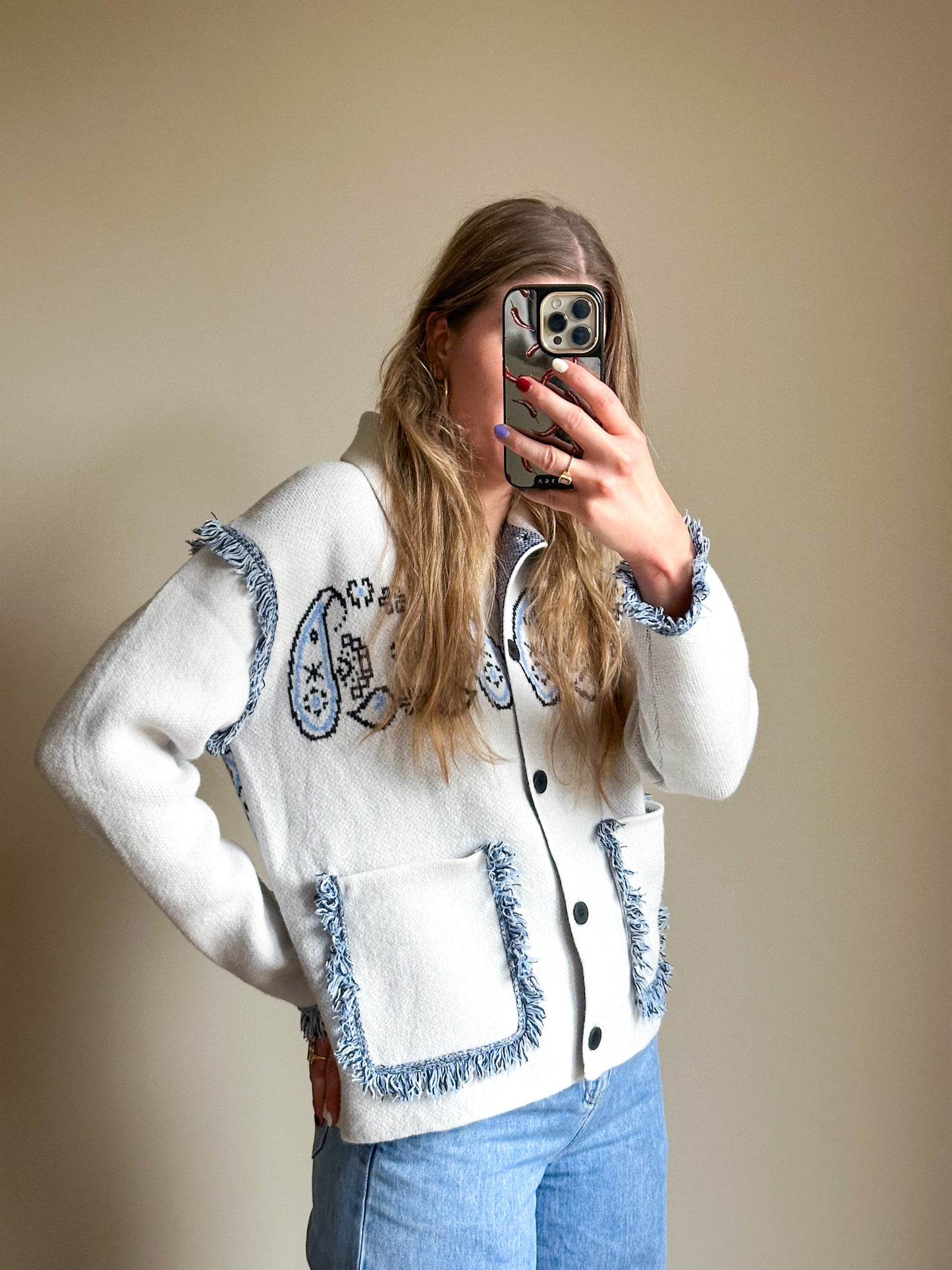 Noa bandanaprint vest grey blue