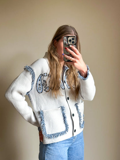 Noa bandanaprint vest grey blue